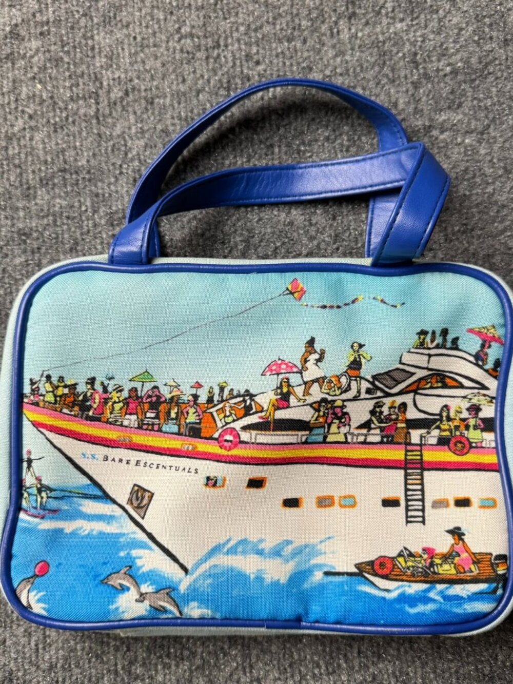 Bare Escentuals Novelty Cosmetic Bag S.S. Cruise Ship Yacht Travel Case Open Fla
